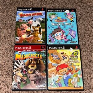 4 Nickelodeon PS2 PlayStation 2 Video Games All Manuals/Great Working Condition